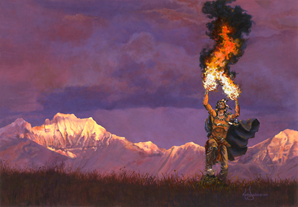 Painting - Invoking the Elemental Flame